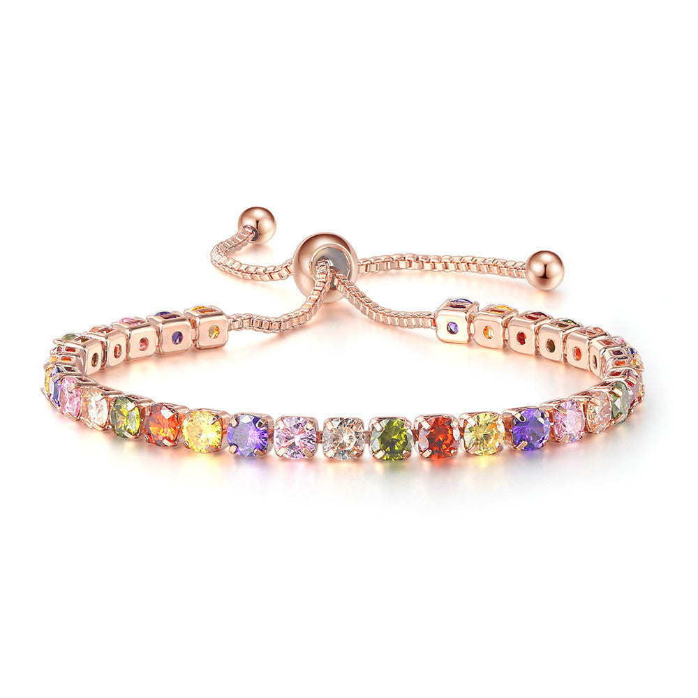 Wholesale Color Zircon Tennis Bracelet
